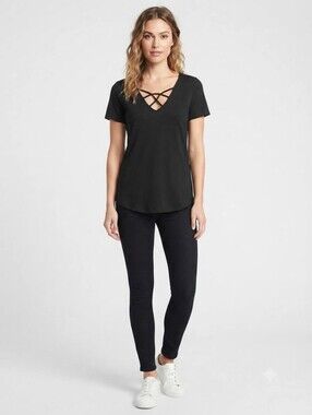 Gorilla Cat Blouse Short Sleeve BLACK Size Small